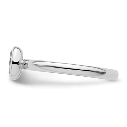 Sterlingsilber Stapelbar Expressions Oval Weiß Topas Ring