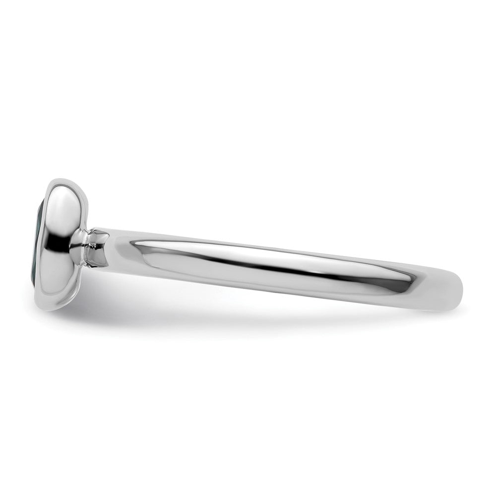 Sterlingsilber Stapelbar Expressions Oval Erzeugt Smaragd Ring