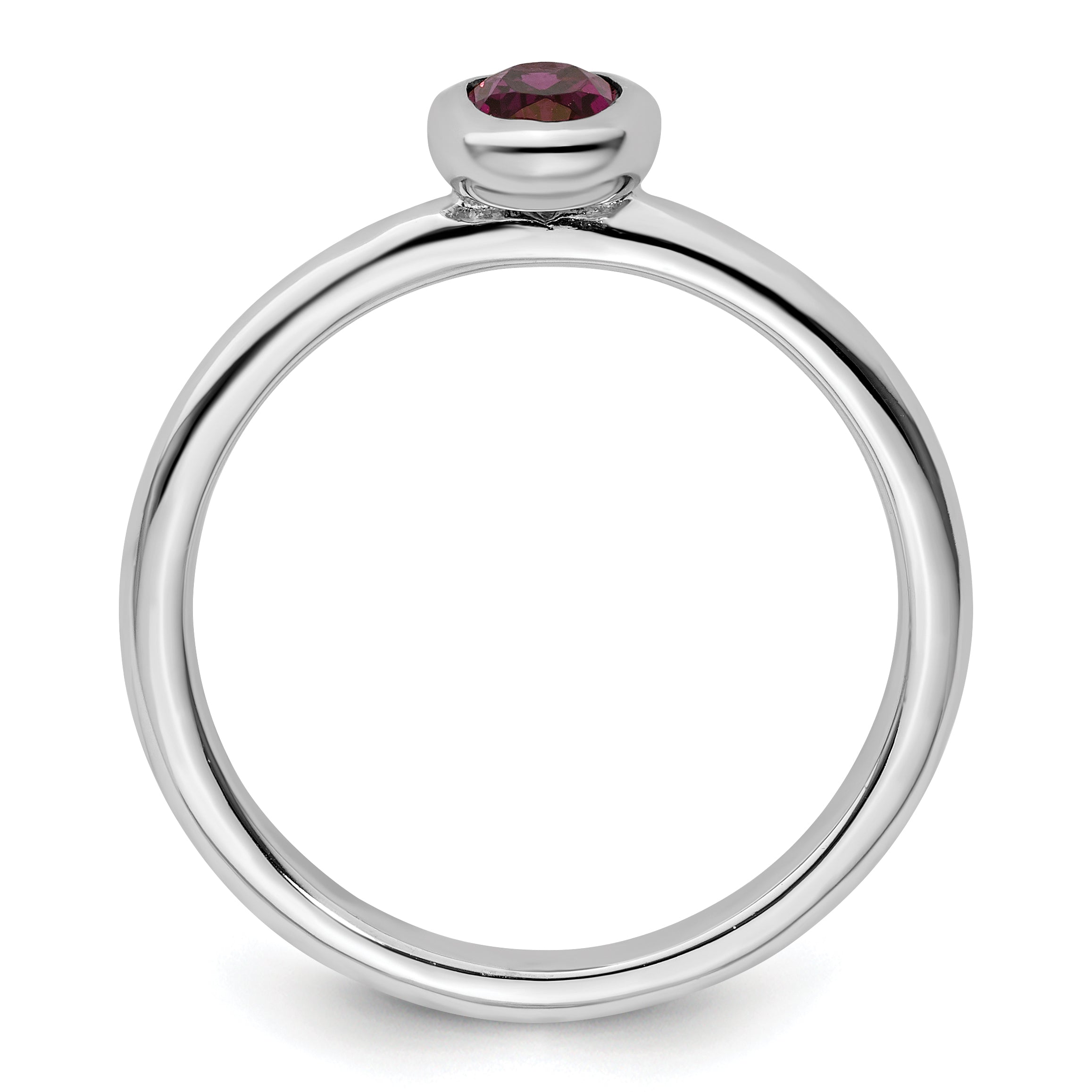 Sterlingsilber Stapelbar Expressions Oval Rhodolith Granat Ring