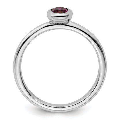 Sterlingsilber Stapelbar Expressions Oval Rhodolith Granat Ring