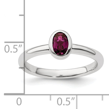 Sterlingsilber Stapelbar Expressions Oval Rhodolith Granat Ring