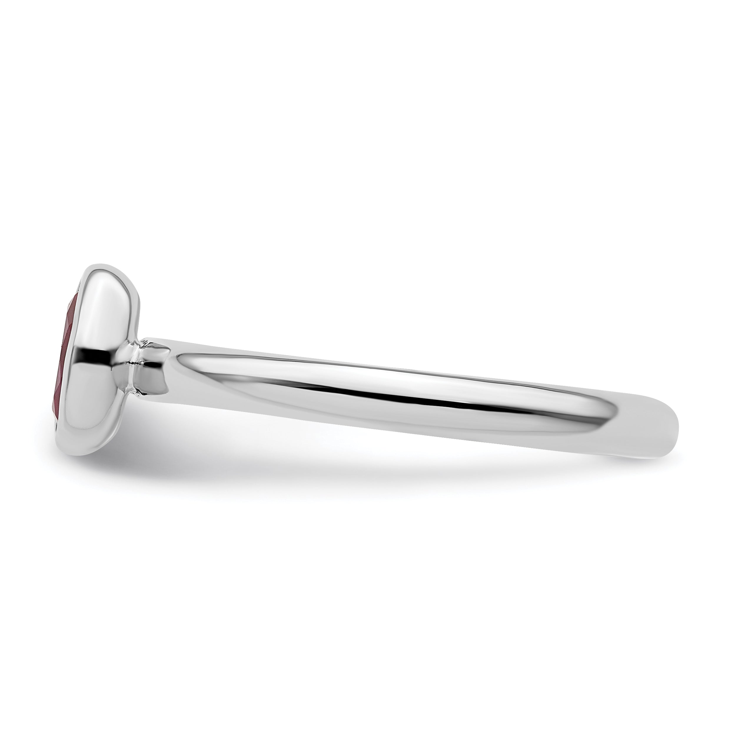 Sterlingsilber Stapelbar Expressions Oval Erzeugt Rubin Ring