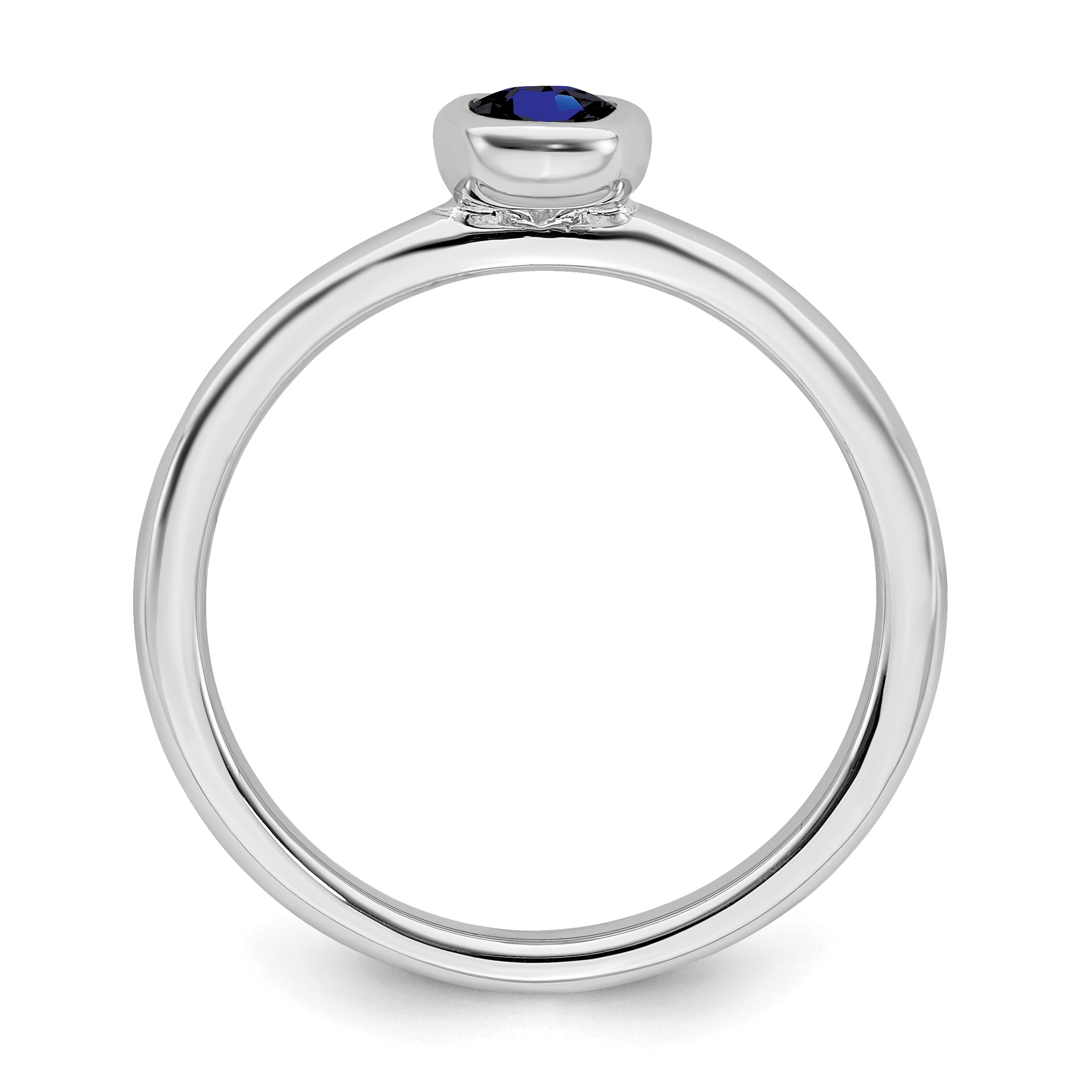 Sterlingsilber Stapelbar Expressions Oval Erzeugt Saphir Ring