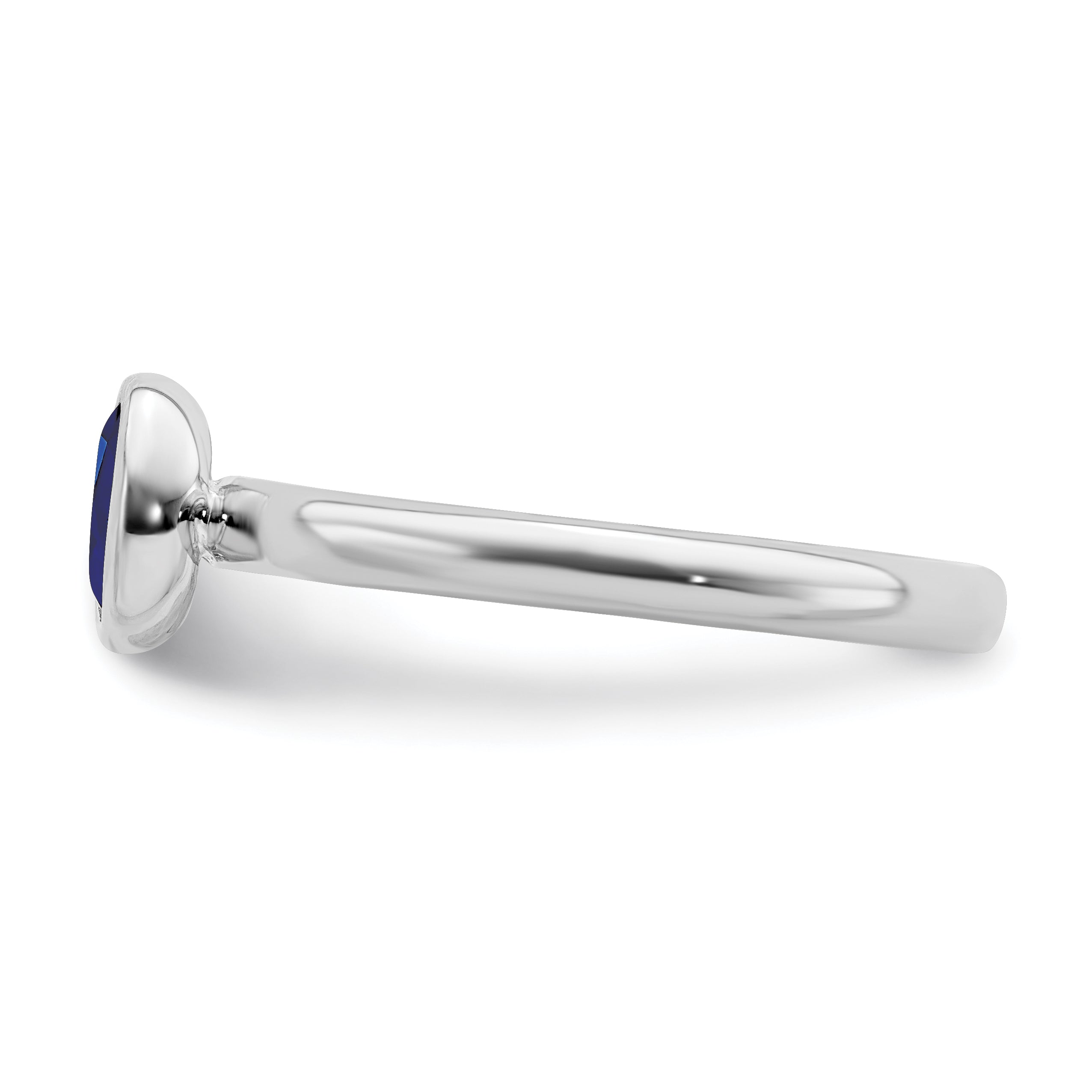 Sterlingsilber Stapelbar Expressions Oval Erzeugt Saphir Ring