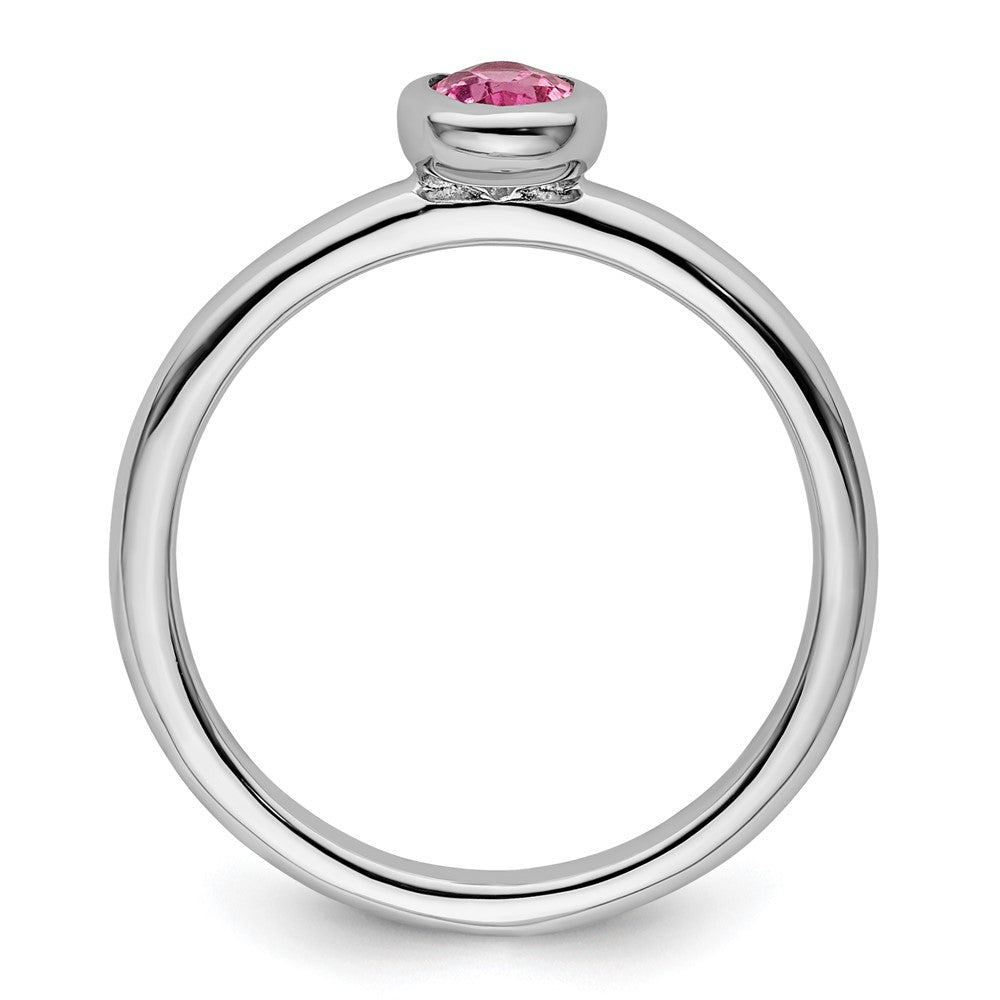 Sterlingsilber Stapelbar Expressions Oval Rosa Turmalin Ring