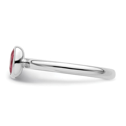 Sterlingsilber Stapelbar Expressions Oval Rosa Turmalin Ring