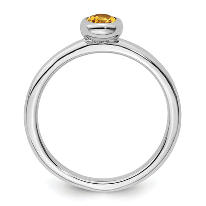 Sterlingsilber Stapelbar Expressions Oval Citrin Ring