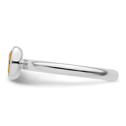 Sterlingsilber Stapelbar Expressions Oval Citrin Ring
