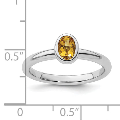 Sterlingsilber Stapelbar Expressions Oval Citrin Ring