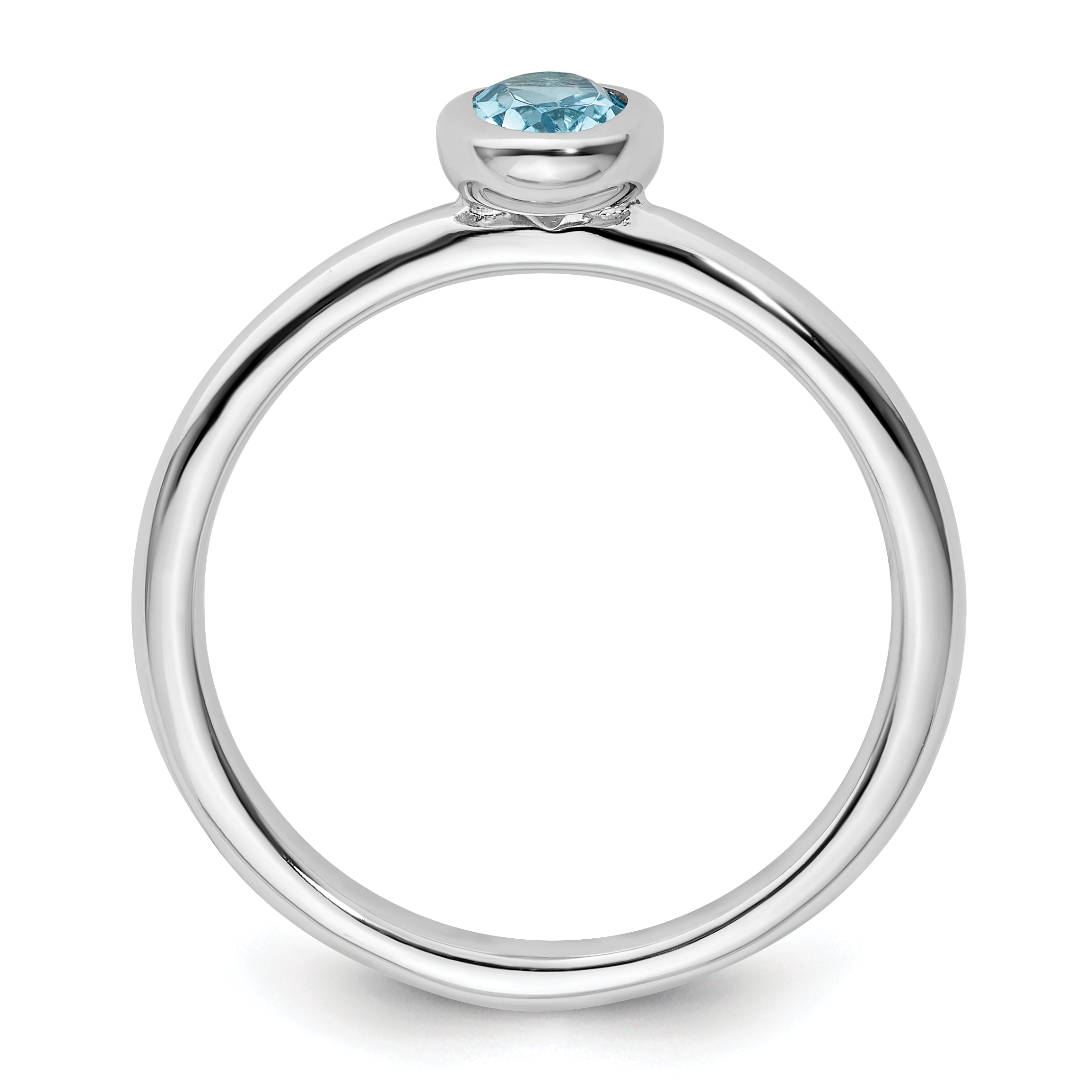 Sterlingsilber Stapelbar Expressions Oval Blautopas Ring