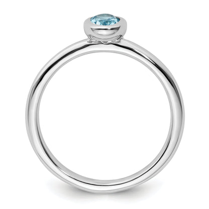 Sterlingsilber Stapelbar Expressions Oval Blautopas Ring