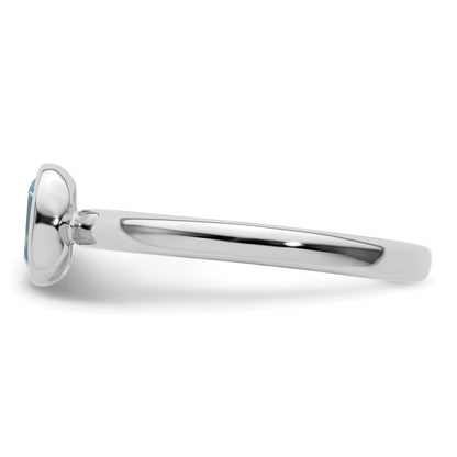 Sterlingsilber Stapelbar Expressions Oval Blautopas Ring