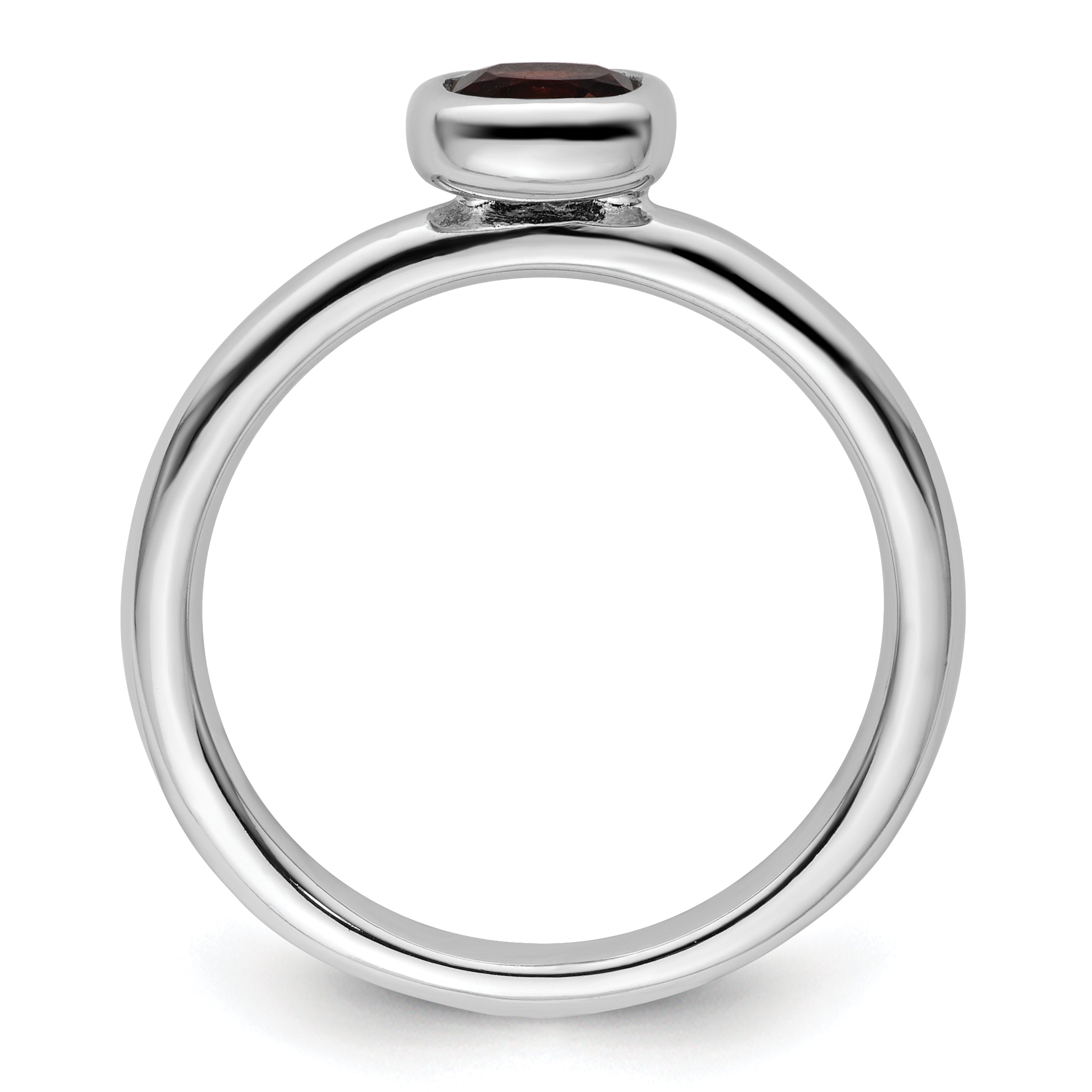 Sterlingsilber Stapelbar Expressions Kissen Schliff Granat Ring