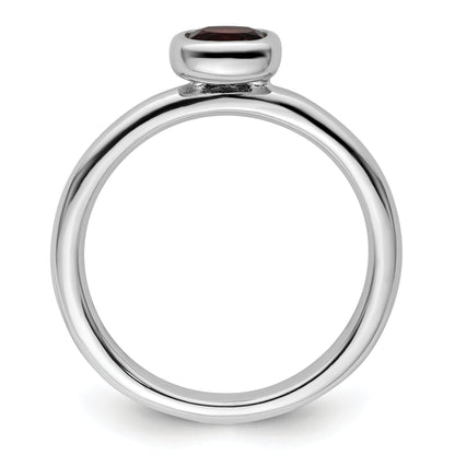Sterlingsilber Stapelbar Expressions Kissen Schliff Granat Ring