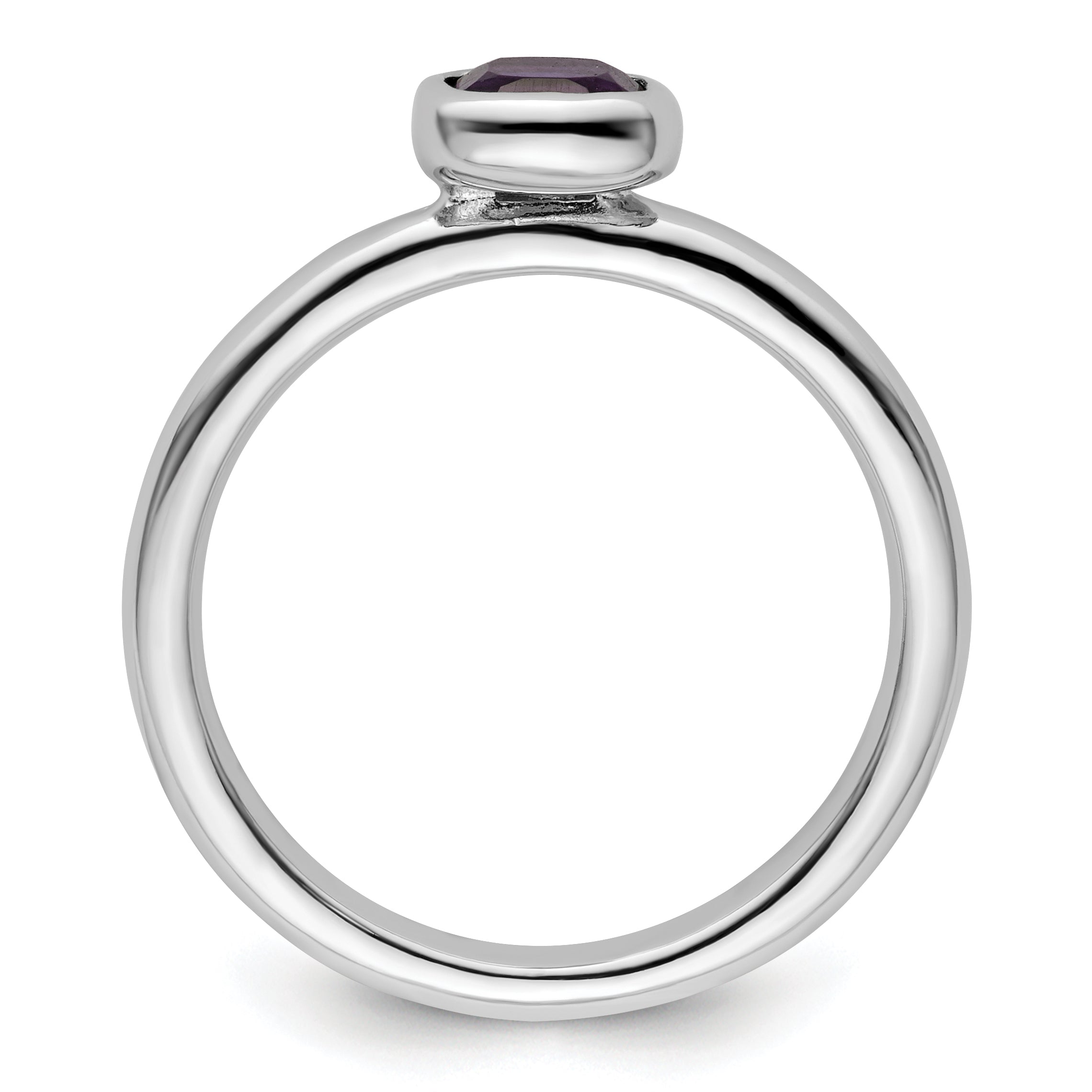Sterlingsilber Stapelbar Expressions Kissen Schliff Amethyst Ring