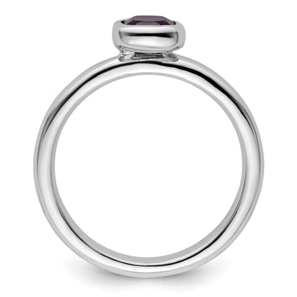 Sterlingsilber Stapelbar Expressions Kissen Schliff Amethyst Ring