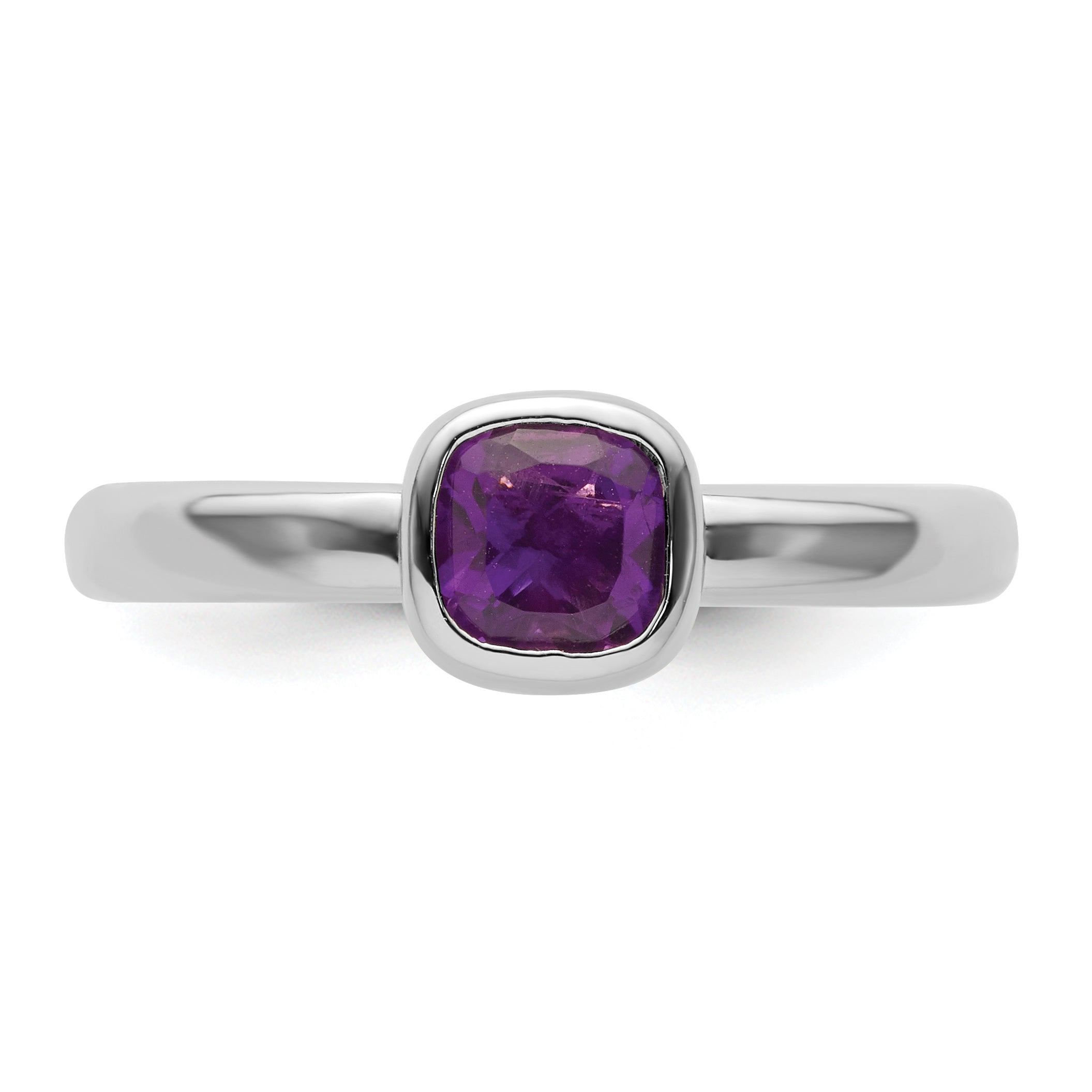 Sterlingsilber Stapelbar Expressions Kissen Schliff Amethyst Ring