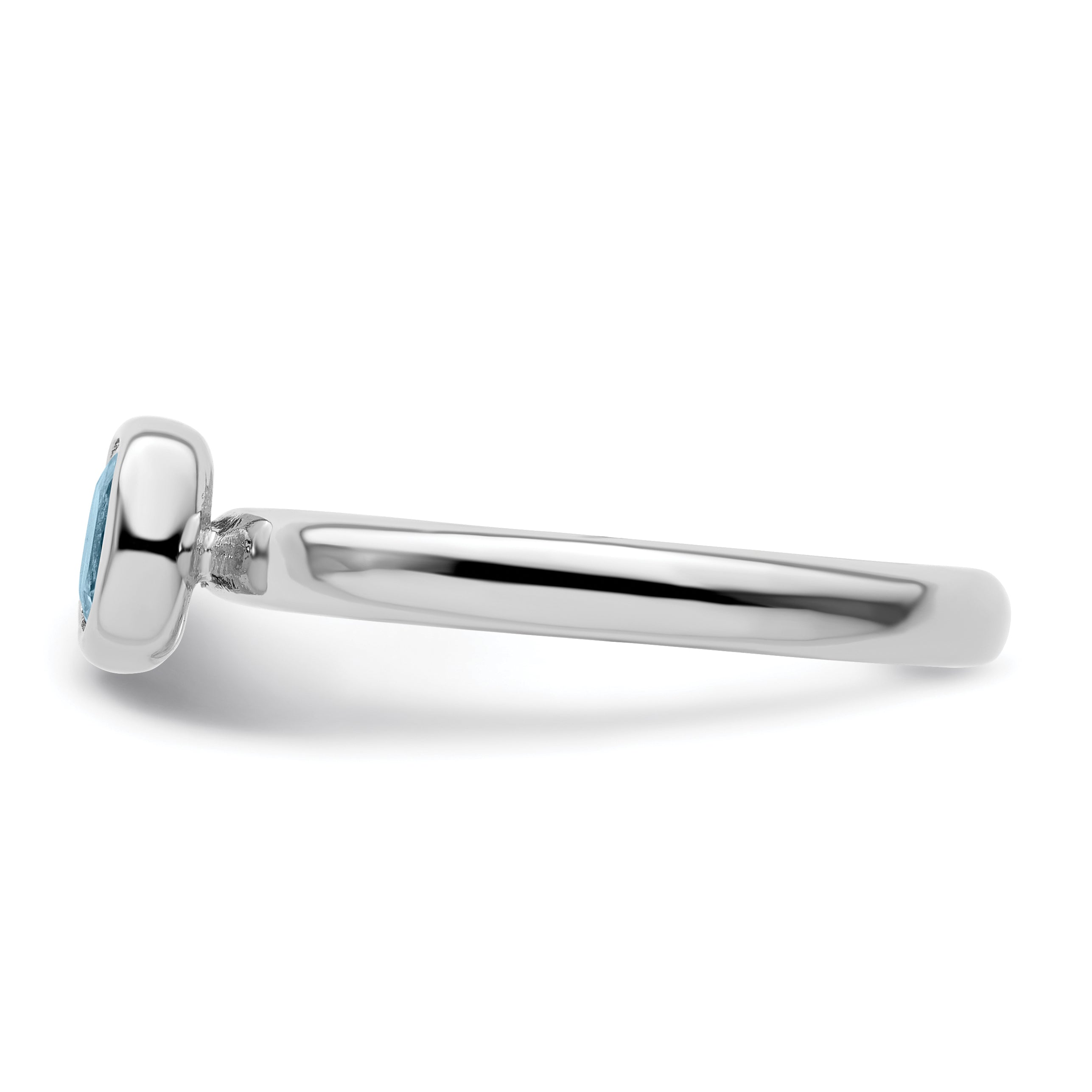 Sterlingsilber Stapelbar Expressions Kissen Schliff Aquamarin Ring
