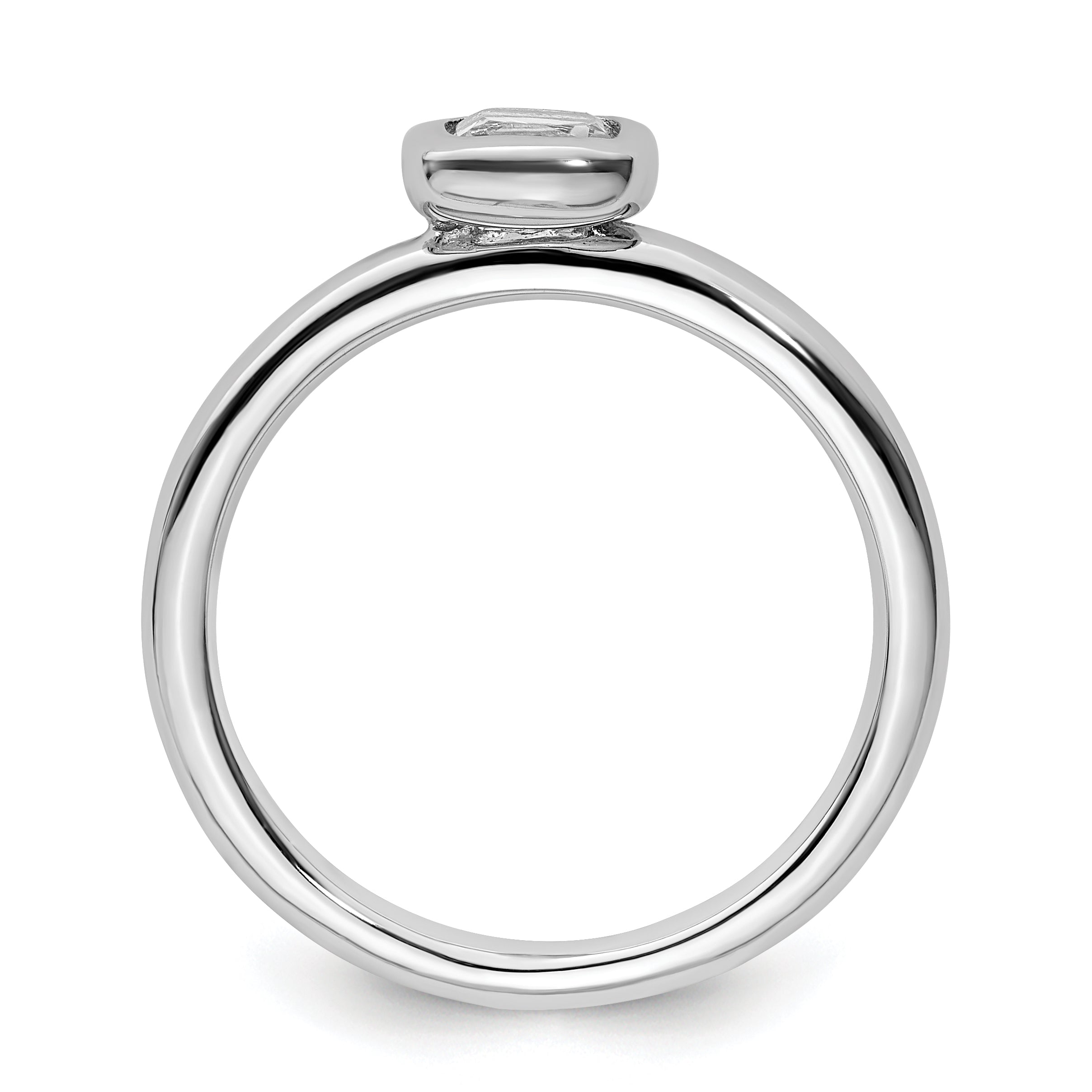 Sterlingsilber Stapelbar Expressions Kissen Schliff Weiß Topas Ring