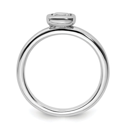 Sterlingsilber Stapelbar Expressions Kissen Schliff Weiß Topas Ring