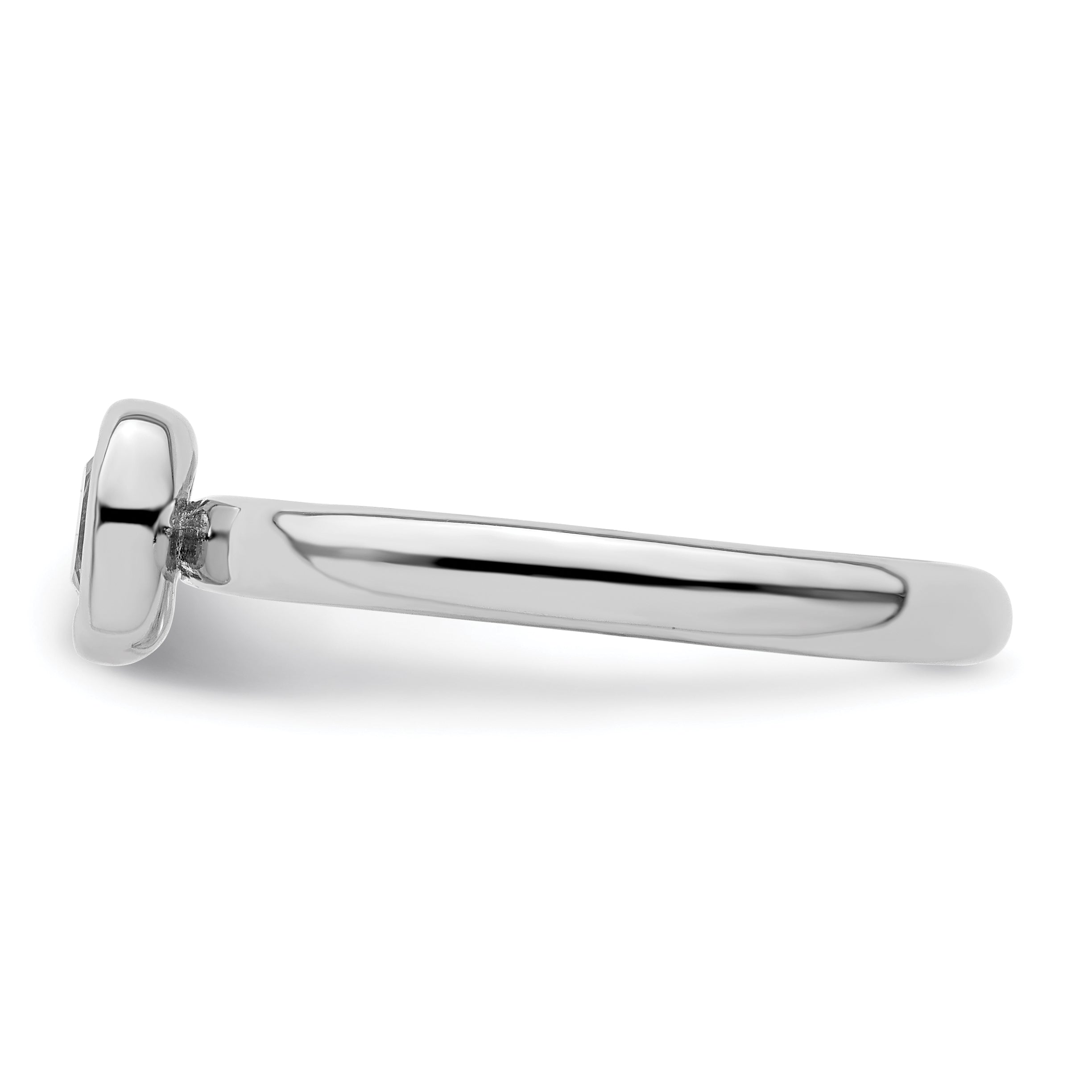 Sterlingsilber Stapelbar Expressions Kissen Schliff Weiß Topas Ring