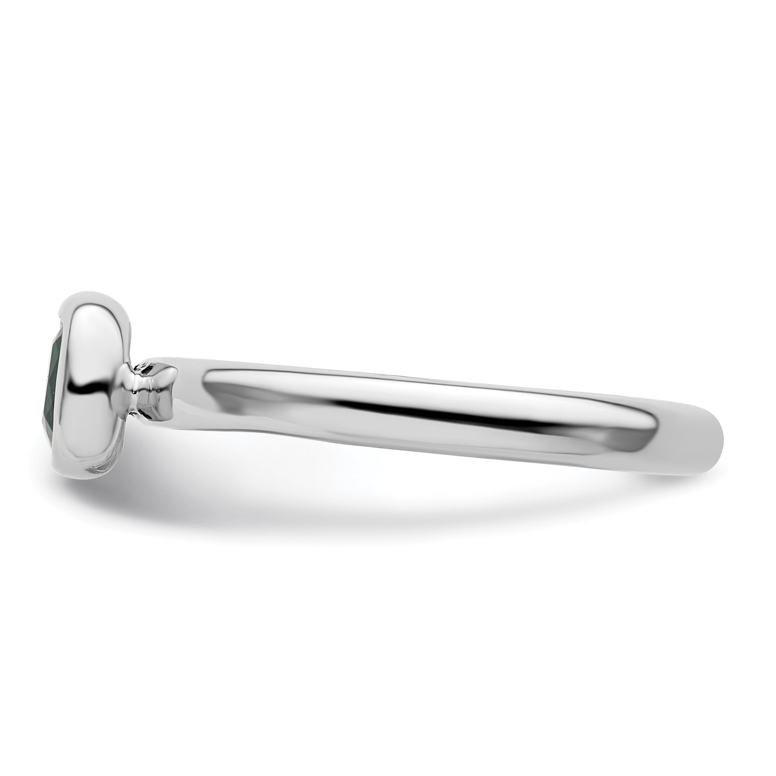 Sterlingsilber Stapelbar Expressions Kissen Schliff Cr. Smaragd Ring