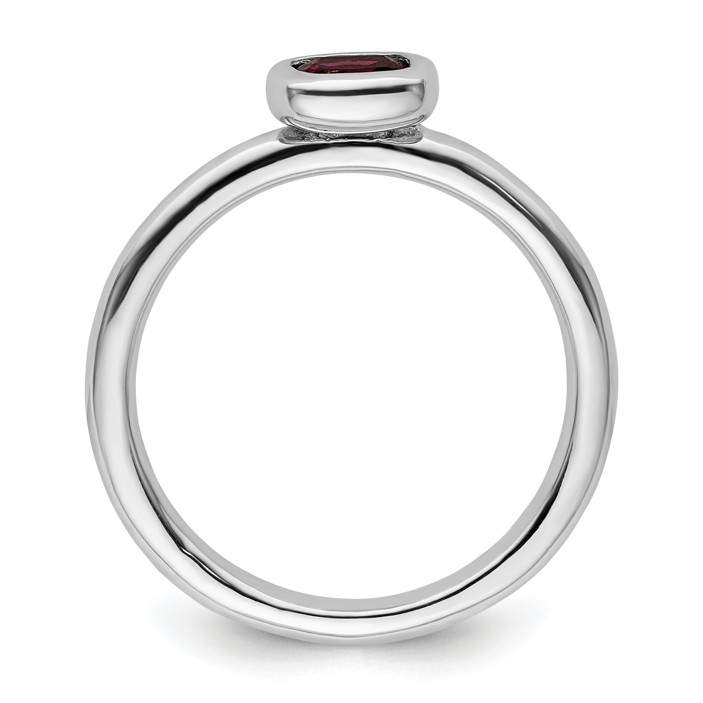 Sterlingsilber Ss Stapelbar Expressions Kissen Schliff Rhodolith Granat Ring