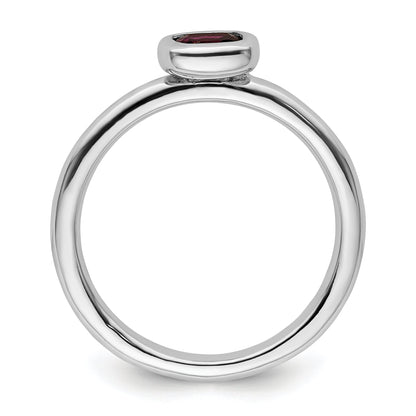Sterlingsilber Ss Stapelbar Expressions Kissen Schliff Rhodolith Granat Ring
