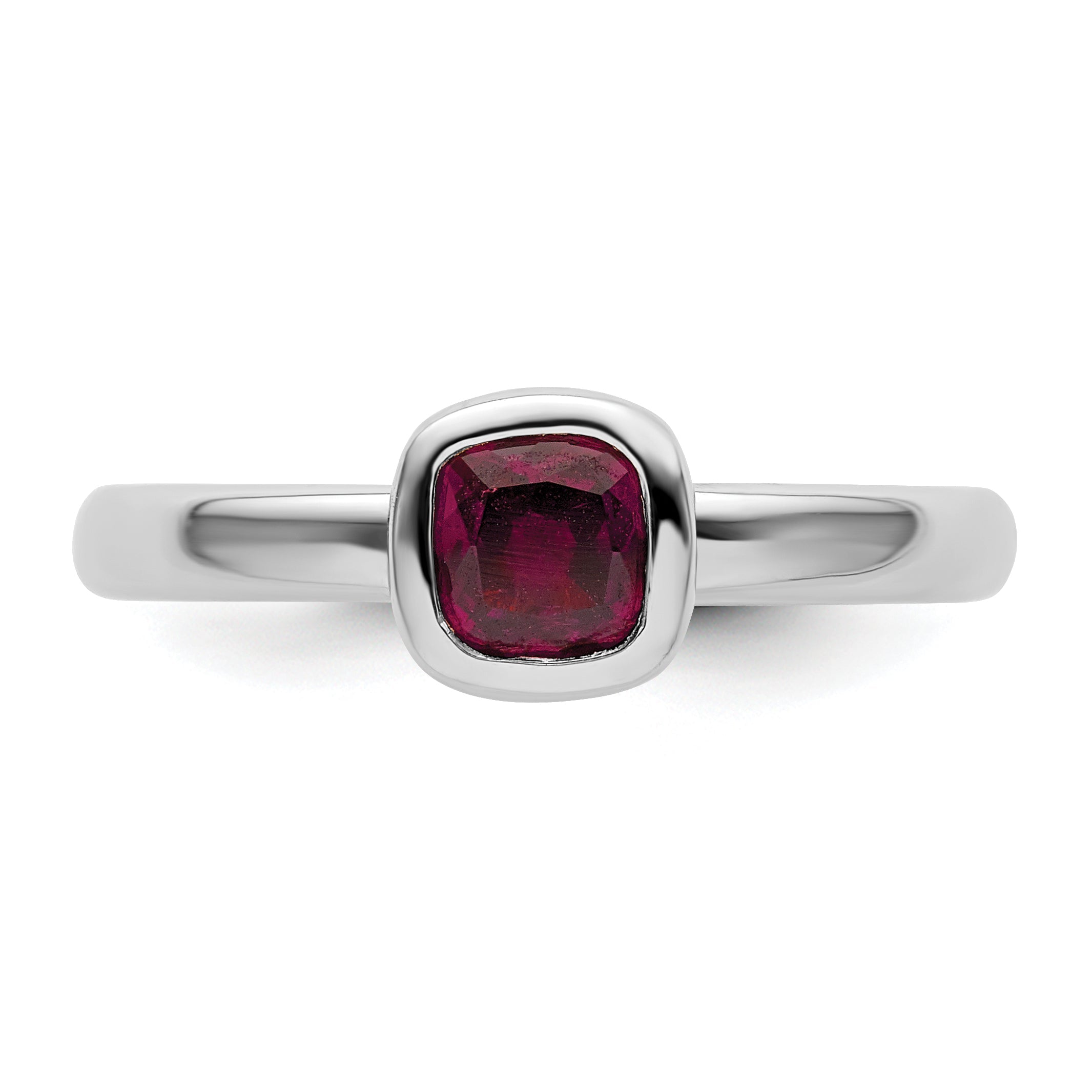 Sterlingsilber Ss Stapelbar Expressions Kissen Schliff Rhodolith Granat Ring