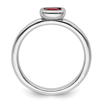 Sterlingsilber Stapelbar Expressions Kissen Schliff Erzeugt Rubin Ring