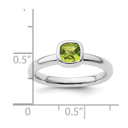 Sterlingsilber Stapelbar Expressions Kissen Schliff Peridot Ring