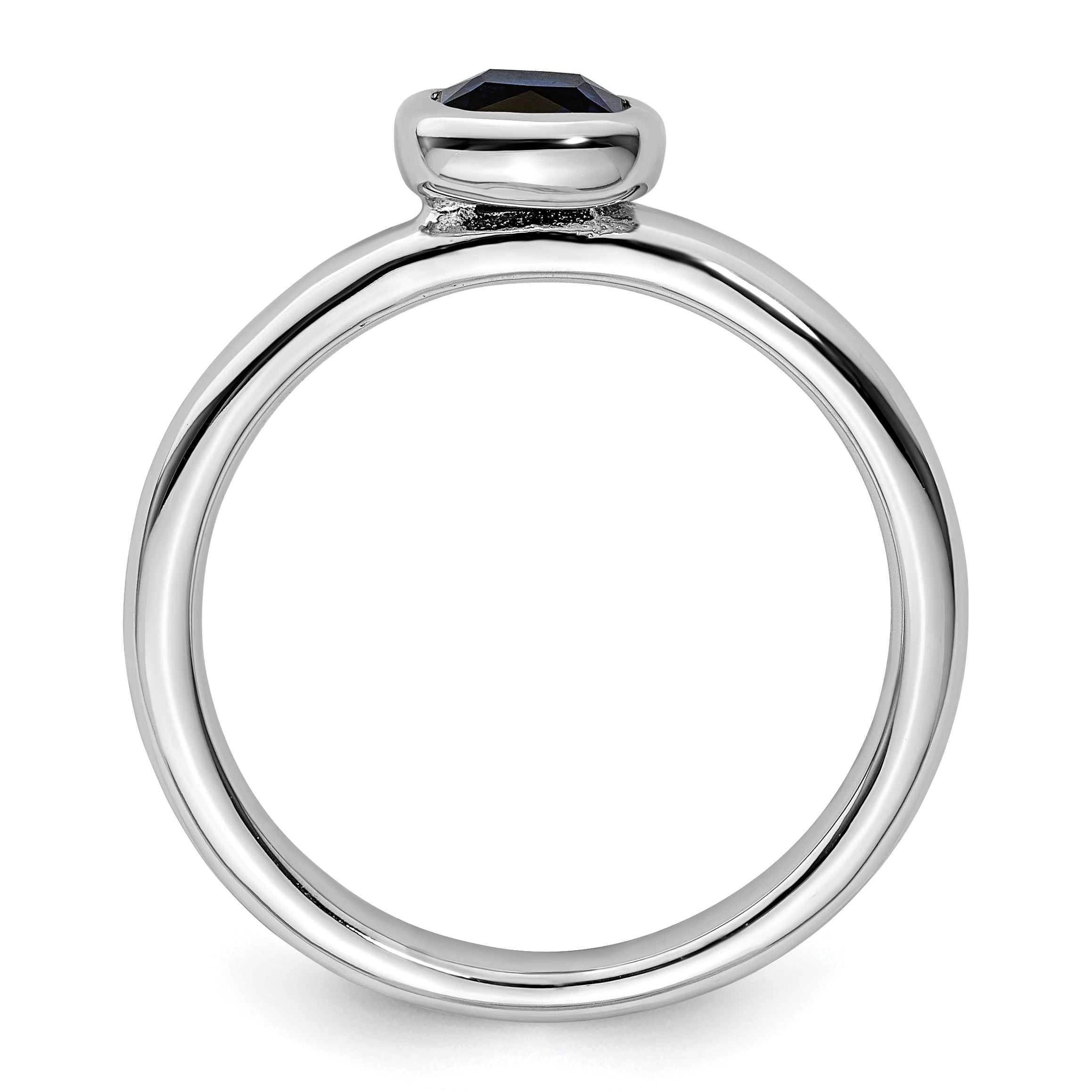 Sterlingsilber Stapelbar Expressions Kissen Schliff Cr. Saphir Ring