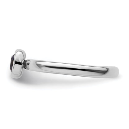 Sterlingsilber Stapelbar Expressions Kissen Schliff Cr. Saphir Ring