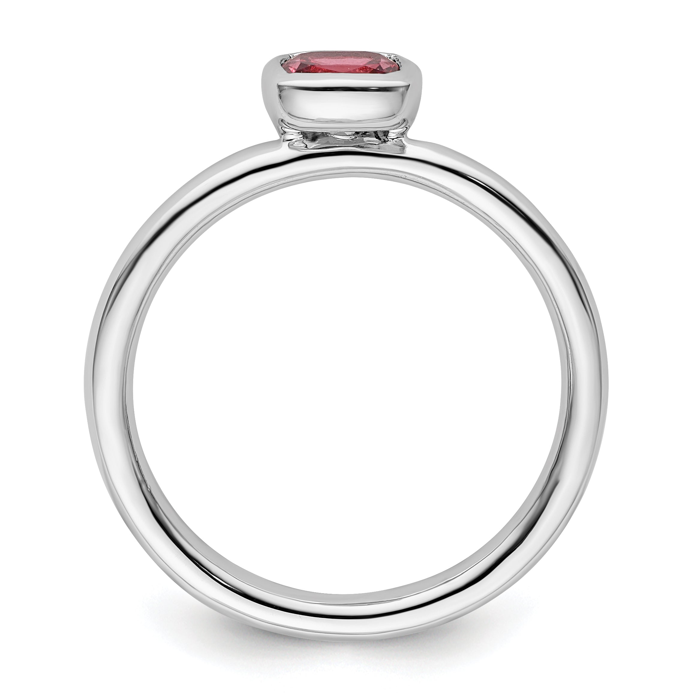 Sterlingsilber Ss Stapelbar Expressions Kissen Schliff Rosa Turmalin Ring