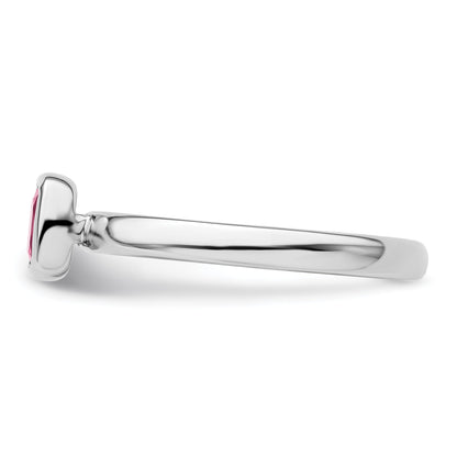Sterlingsilber Ss Stapelbar Expressions Kissen Schliff Rosa Turmalin Ring