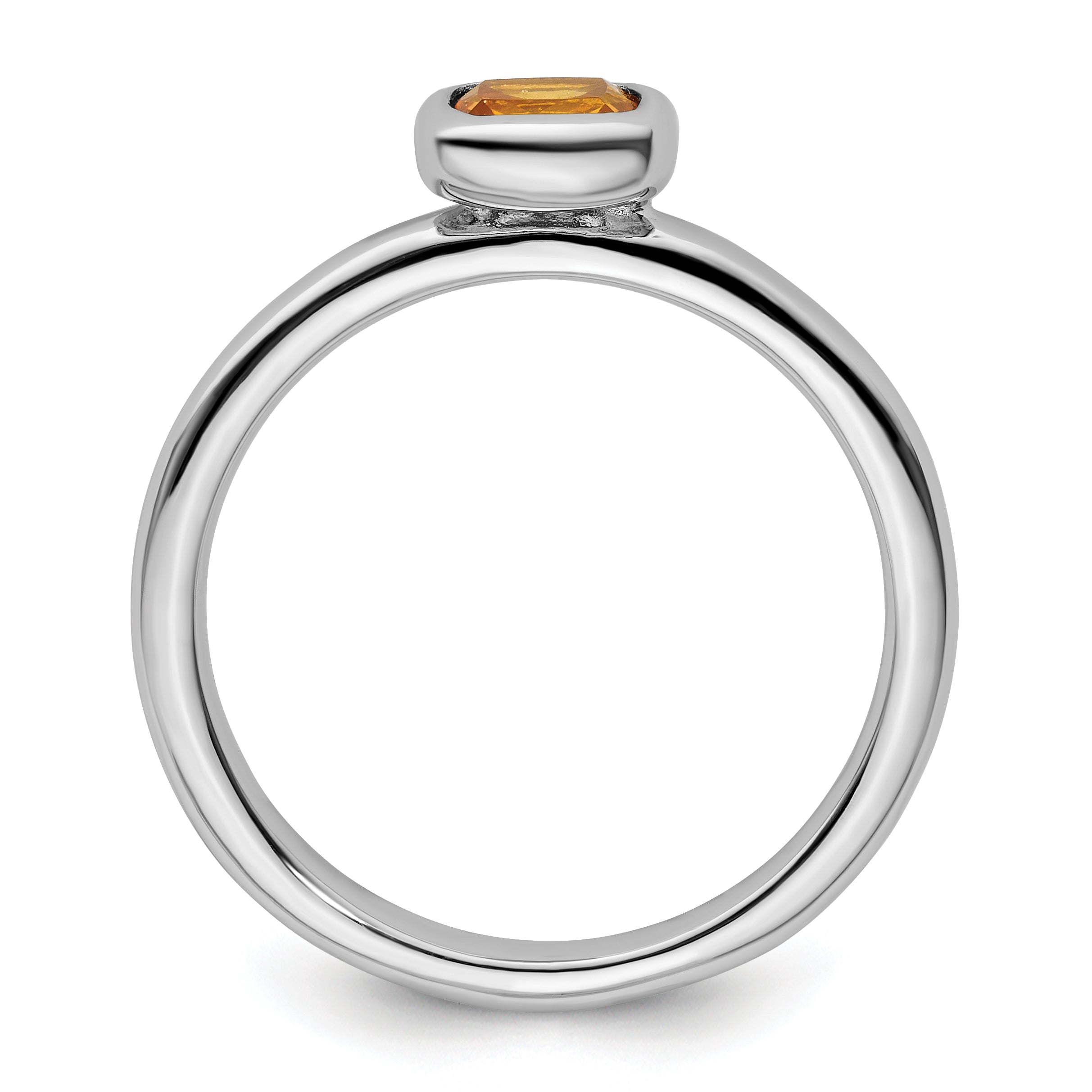 Sterlingsilber Stapelbar Expressions Kissen Schliff Citrin Ring