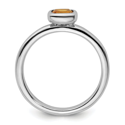 Sterlingsilber Stapelbar Expressions Kissen Schliff Citrin Ring