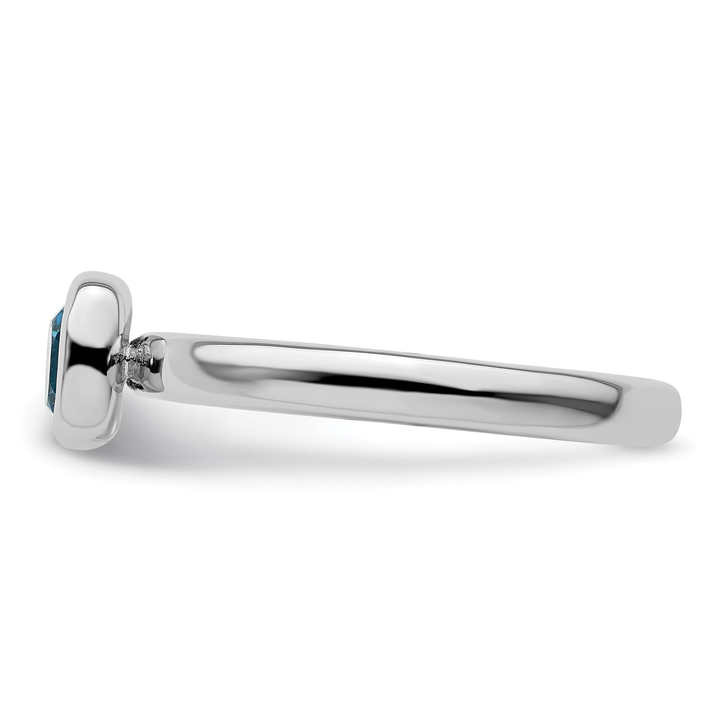 Sterlingsilber Stapelbar Expressions Kissen Schliff Blautopas Ring