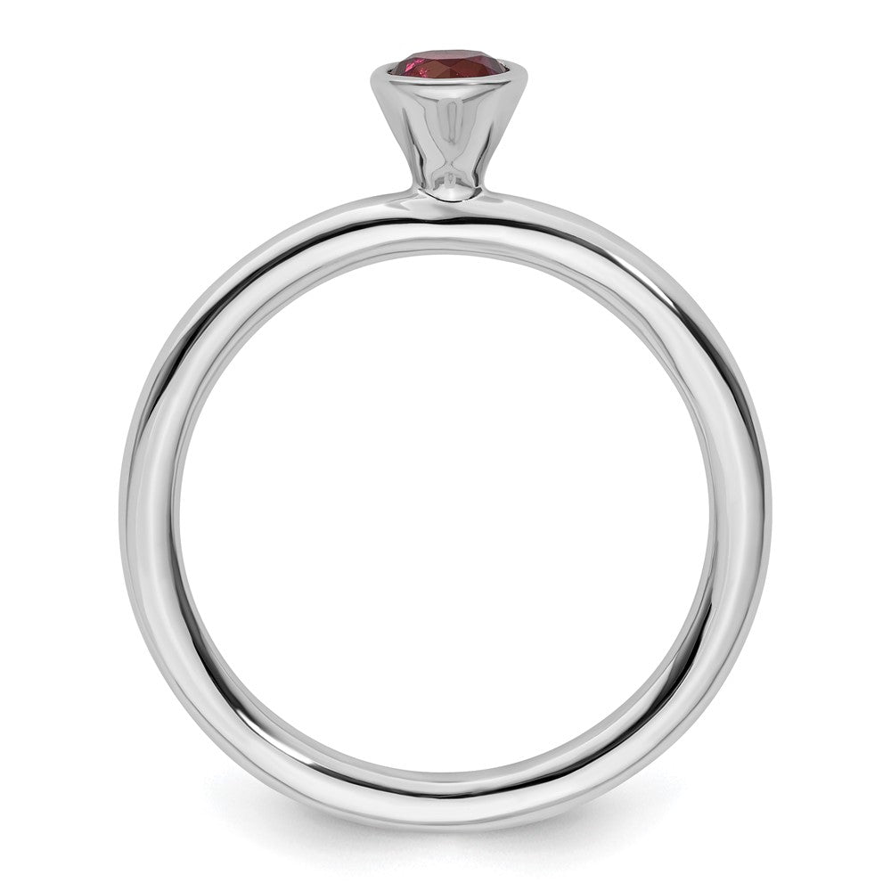 Sterlingsilber Ss Stapelbar Expressions Hoch 4mm Rund Rhodolith Granat Ring
