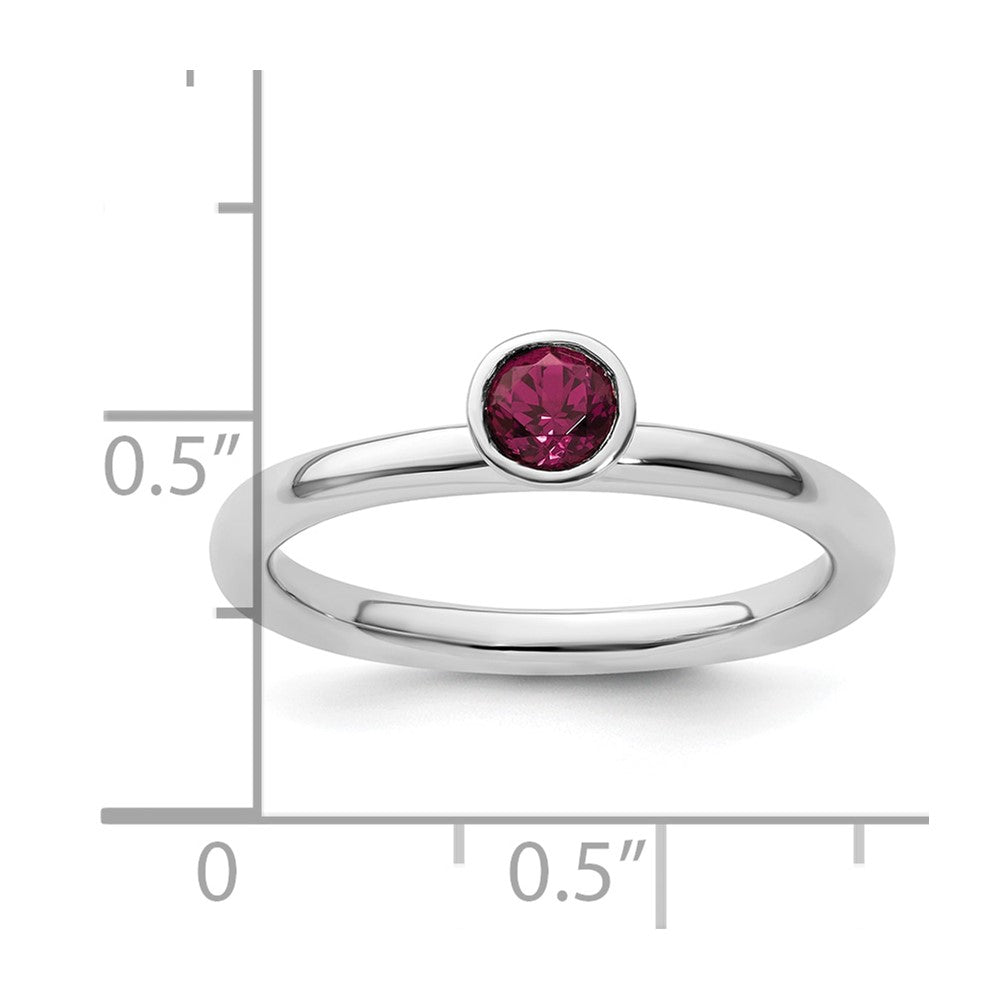 Sterlingsilber Ss Stapelbar Expressions Hoch 4mm Rund Rhodolith Granat Ring