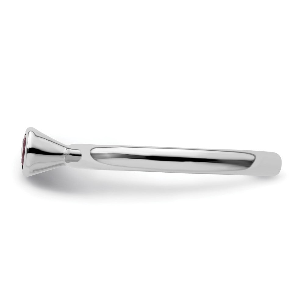 Sterlingsilber Stapelbar Expressions Hoch 4mm Rund Erzeugt Rubin Ring