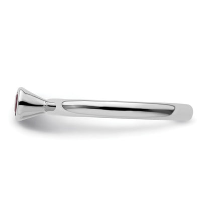 Sterlingsilber Stapelbar Expressions Hoch 4mm Rund Erzeugt Rubin Ring