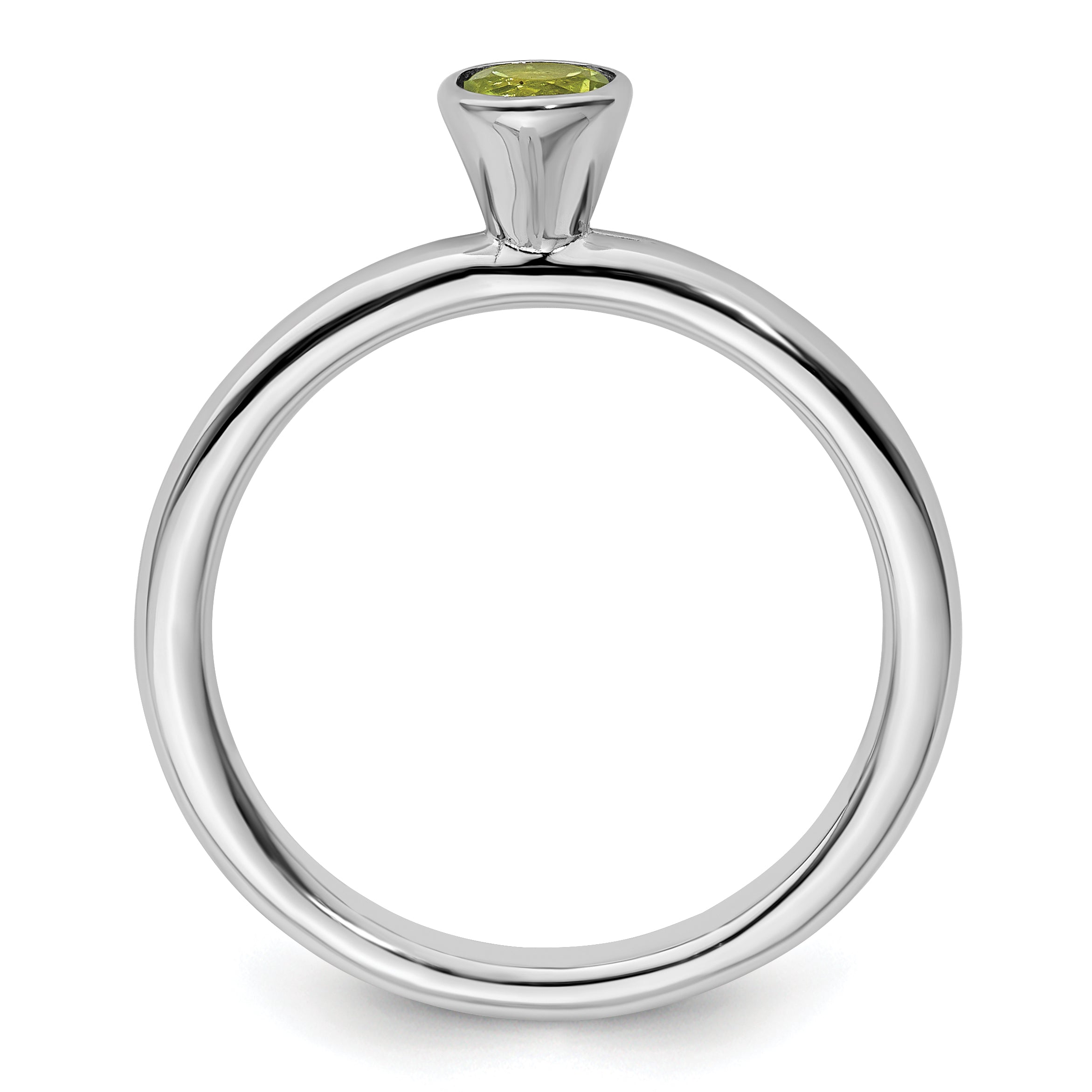 Sterlingsilber Stapelbar Expressions Hoch 4mm Rund Peridot Ring