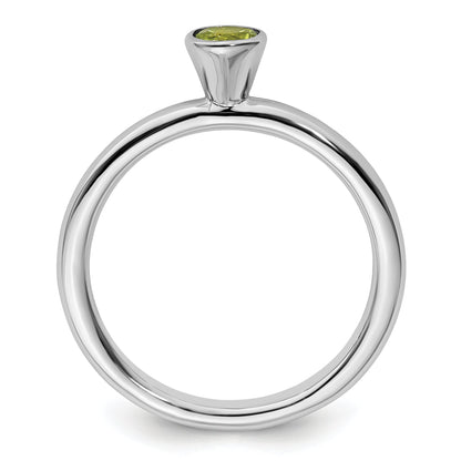 Sterlingsilber Stapelbar Expressions Hoch 4mm Rund Peridot Ring