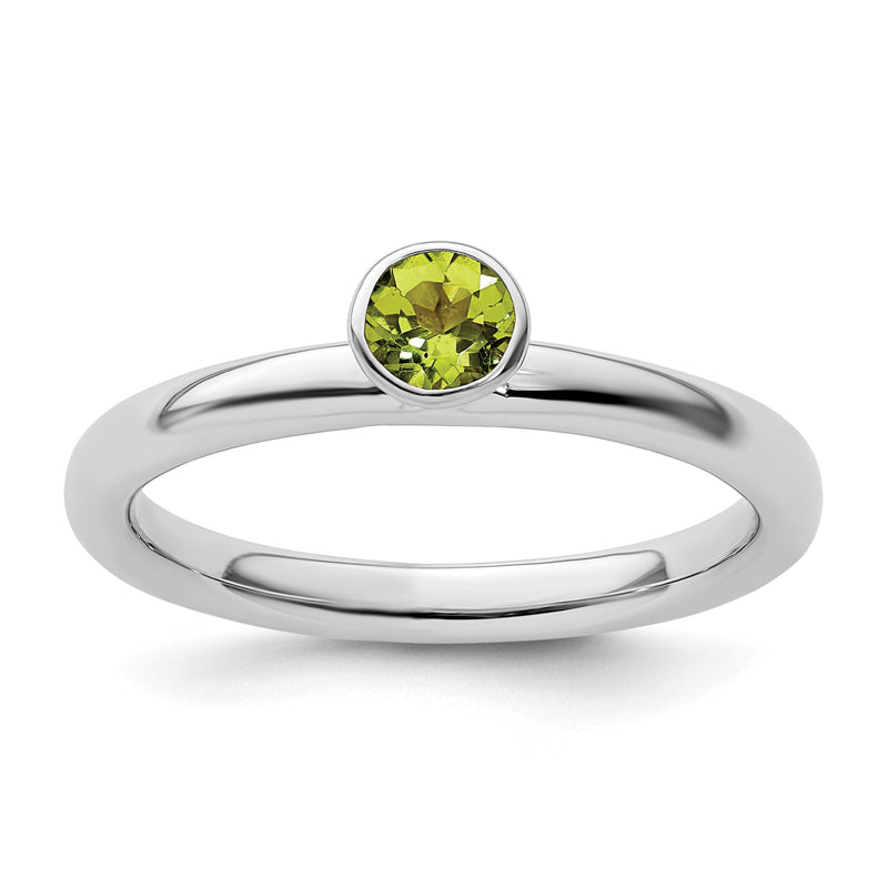Sterlingsilber Stapelbar Expressions Hoch 4mm Rund Peridot Ring