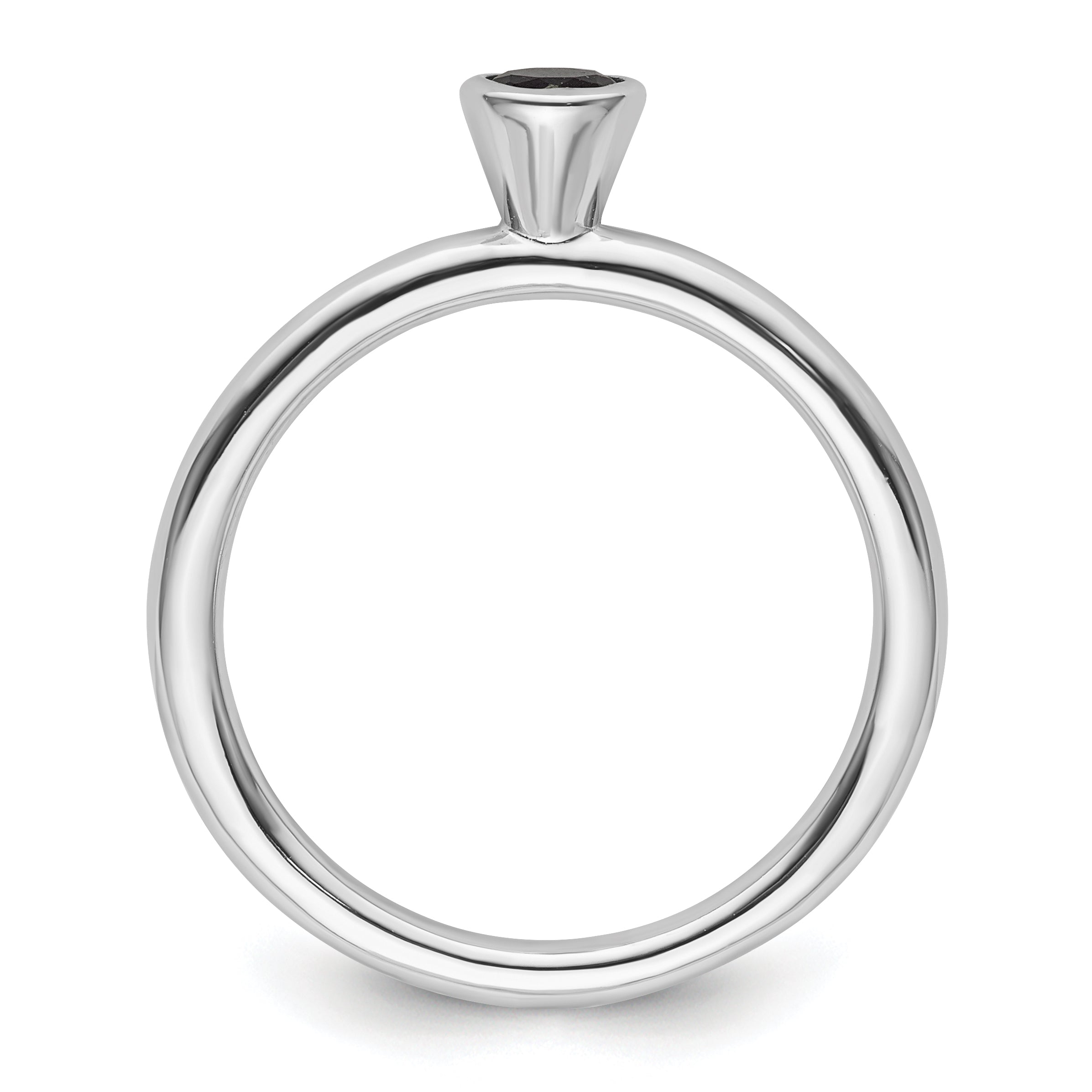 Sterlingsilber Stapelbar Expressions Hoch 4mm Rund Cr. Saphir Ring