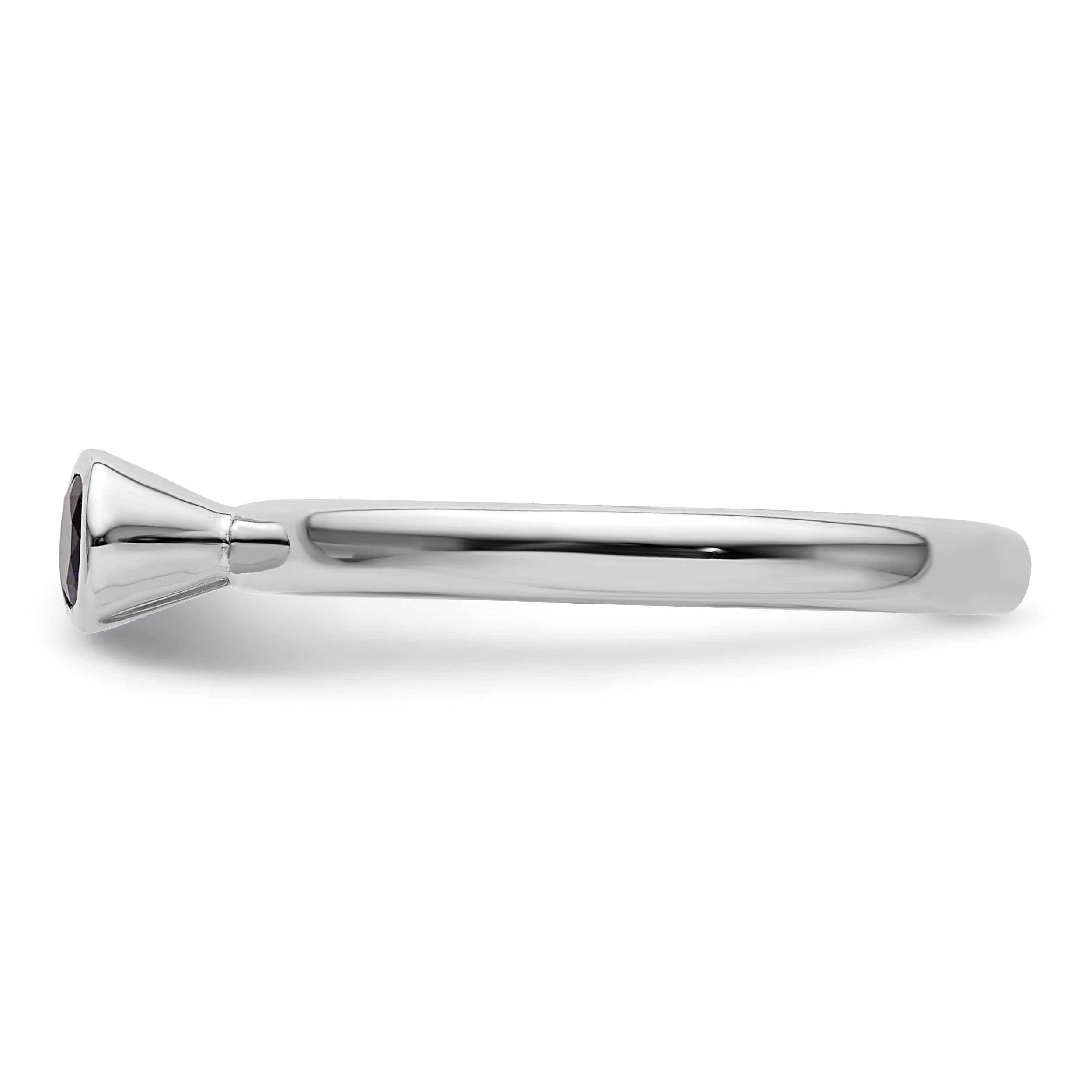 Sterlingsilber Stapelbar Expressions Hoch 4mm Rund Cr. Saphir Ring