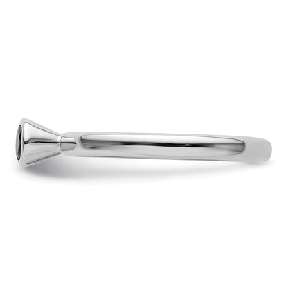 Sterlingsilber Stapelbar Expressions Hoch 4mm Rund Cr. Saphir Ring
