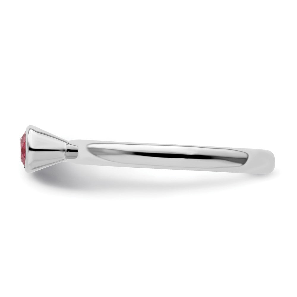Sterlingsilber Ss Stapelbar Expressions Hoch 4mm Rund Rosa Turmalin Ring