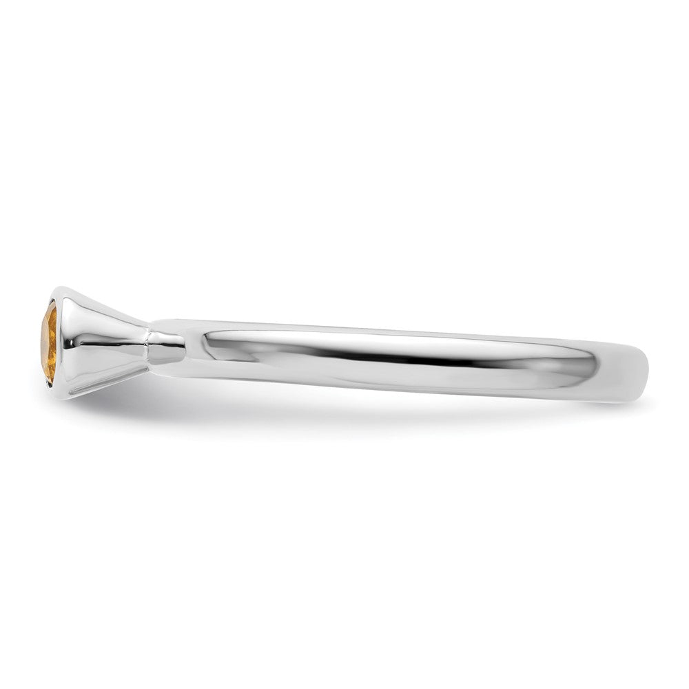 Sterlingsilber Stapelbar Expressions Hoch 4mm Rund Citrin Ring
